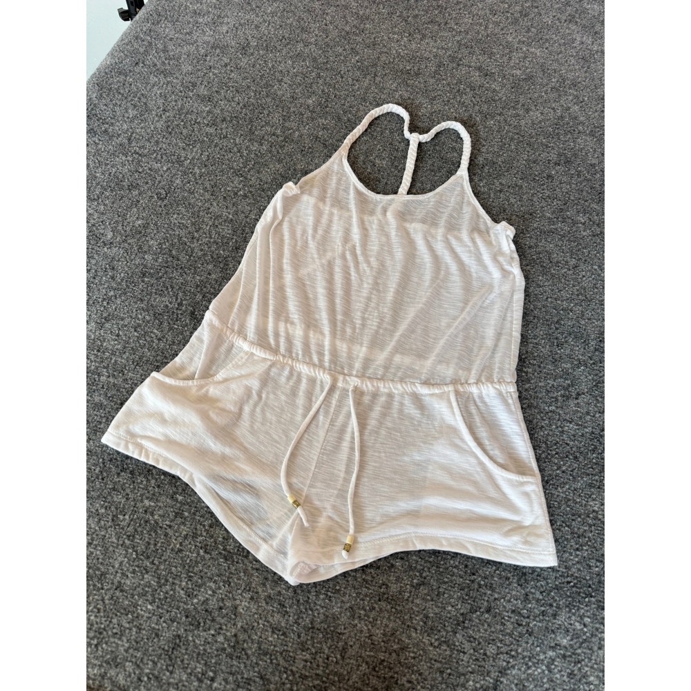 BECCA by Rebecca Virtue Breezy Basic White Romper Swim Cover-Up SZ M - Picture 4 of 13